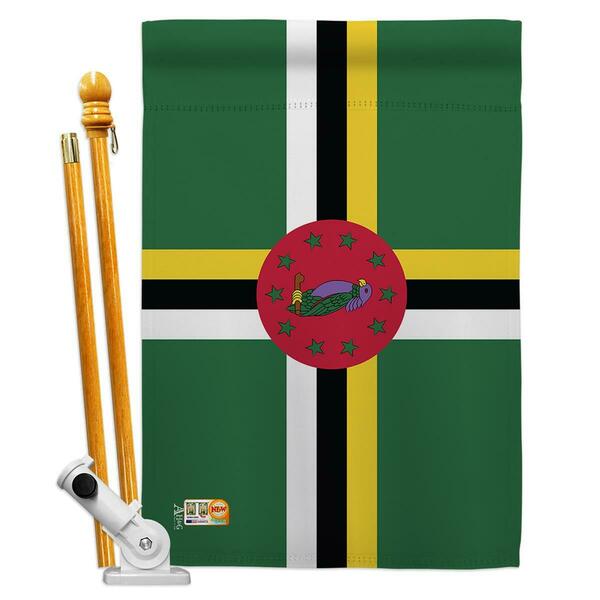 Cosa 28 x 40 in. Dominica Flags of the World Nationality Impressions Decorative Vertical House Flag Set CO4120303